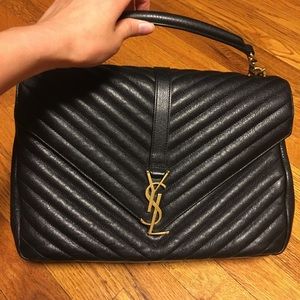 Ysl Saint Laurent Large College Bag Black